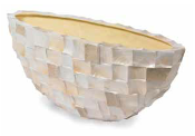 Shell finish oval planter